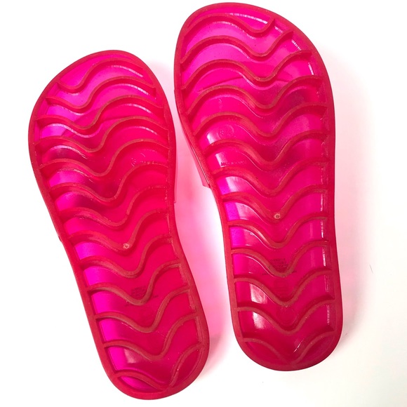 Y2K platform jelly slides hot pink sandals with buckle straps - Picture 8 of 9